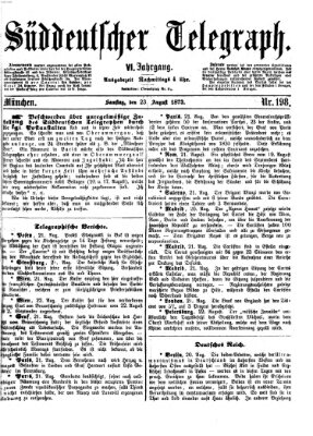 Süddeutscher Telegraph Samstag 23. August 1873