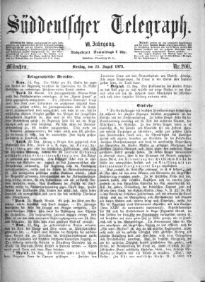 Süddeutscher Telegraph Dienstag 26. August 1873