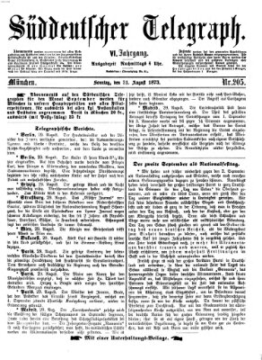 Süddeutscher Telegraph Sonntag 31. August 1873