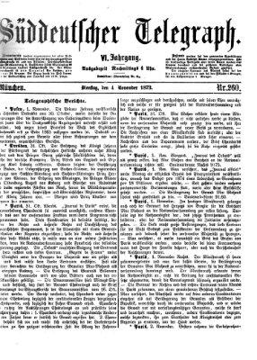 Süddeutscher Telegraph Dienstag 4. November 1873