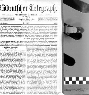 Süddeutscher Telegraph Dienstag 30. Dezember 1873