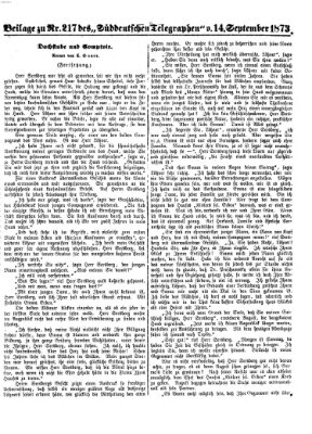 Süddeutscher Telegraph Sonntag 14. September 1873