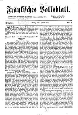 Fränkisches Volksblatt Montag 1. Januar 1872