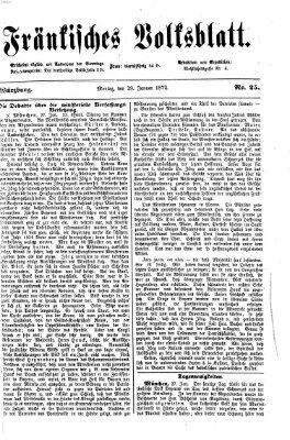 Fränkisches Volksblatt Montag 29. Januar 1872