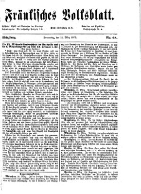 Fränkisches Volksblatt Donnerstag 21. März 1872