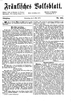 Fränkisches Volksblatt Donnerstag 2. Mai 1872