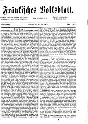 Fränkisches Volksblatt Samstag 11. Mai 1872