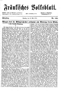 Fränkisches Volksblatt Samstag 18. Mai 1872