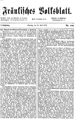Fränkisches Volksblatt Samstag 15. Juni 1872
