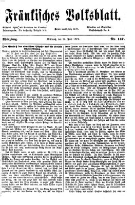 Fränkisches Volksblatt Mittwoch 26. Juni 1872