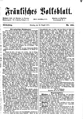 Fränkisches Volksblatt Dienstag 20. August 1872