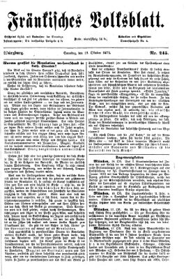 Fränkisches Volksblatt Samstag 19. Oktober 1872