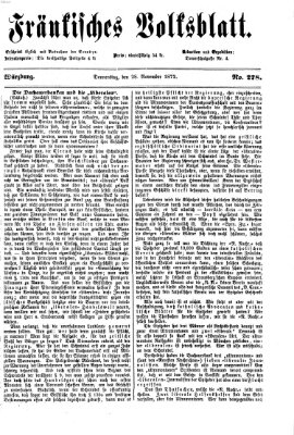 Fränkisches Volksblatt Donnerstag 28. November 1872