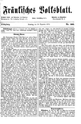 Fränkisches Volksblatt Samstag 28. Dezember 1872