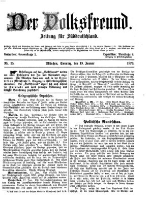 Der Volksfreund Sonntag 19. Januar 1873