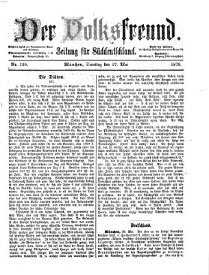 Der Volksfreund Dienstag 27. Mai 1873