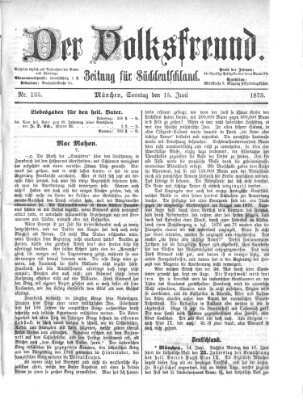 Der Volksfreund Sonntag 15. Juni 1873