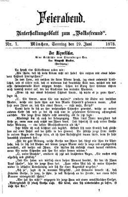 Feierabend (Der Volksfreund) Sonntag 29. Juni 1873