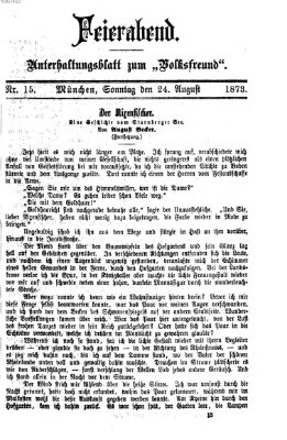 Feierabend (Der Volksfreund) Sonntag 24. August 1873