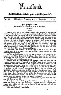 Feierabend (Der Volksfreund) Sonntag 21. Dezember 1873