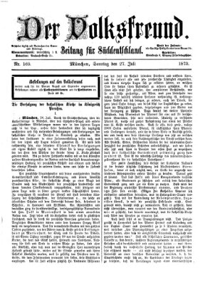 Der Volksfreund Sonntag 27. Juli 1873