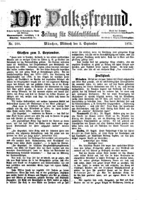Der Volksfreund Mittwoch 3. September 1873