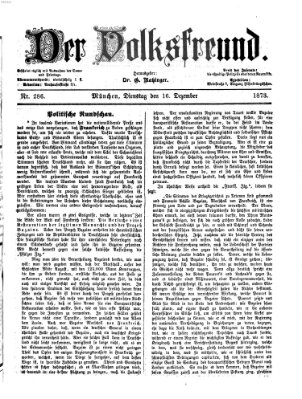 Der Volksfreund Dienstag 16. Dezember 1873