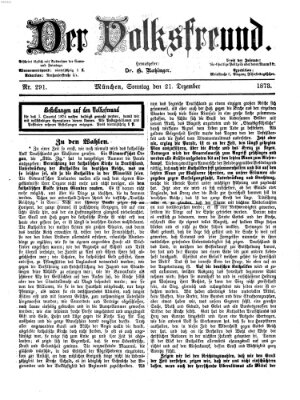 Der Volksfreund Sonntag 21. Dezember 1873