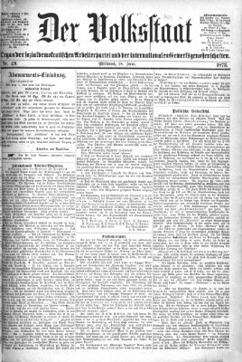 Der Volksstaat Mittwoch 18. Juni 1873