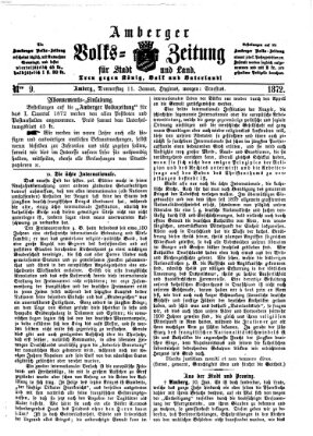 Amberger Volks-Zeitung für Stadt und Land Donnerstag 11. Januar 1872