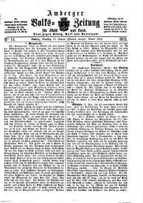 Amberger Volks-Zeitung für Stadt und Land Samstag 13. Januar 1872