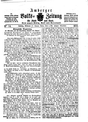Amberger Volks-Zeitung für Stadt und Land Mittwoch 17. Januar 1872