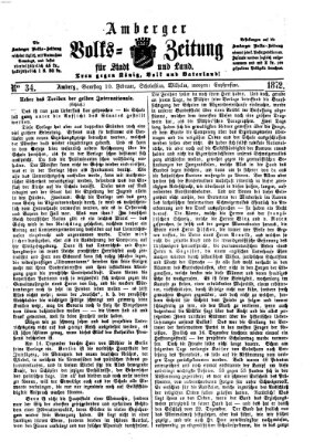 Amberger Volks-Zeitung für Stadt und Land Samstag 10. Februar 1872