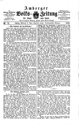 Amberger Volks-Zeitung für Stadt und Land Mittwoch 27. März 1872
