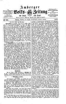 Amberger Volks-Zeitung für Stadt und Land Samstag 24. August 1872