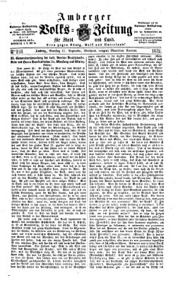 Amberger Volks-Zeitung für Stadt und Land Samstag 21. September 1872