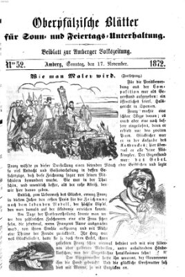Oberpfälzische Blätter für Sonn- und Feiertags-Unterhaltung (Amberger Volks-Zeitung für Stadt und Land)
