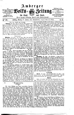 Amberger Volks-Zeitung für Stadt und Land Montag 27. Januar 1873
