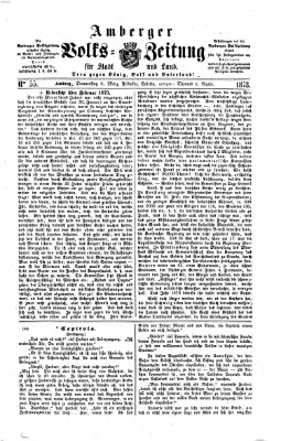 Amberger Volks-Zeitung für Stadt und Land Donnerstag 6. März 1873