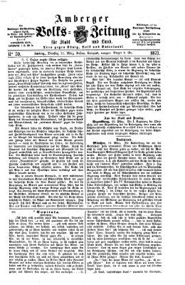 Amberger Volks-Zeitung für Stadt und Land Dienstag 11. März 1873