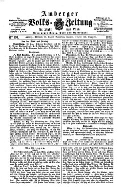Amberger Volks-Zeitung für Stadt und Land Mittwoch 20. August 1873