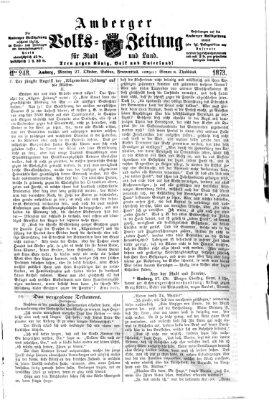 Amberger Volks-Zeitung für Stadt und Land Montag 27. Oktober 1873