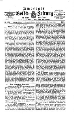 Amberger Volks-Zeitung für Stadt und Land Montag 10. November 1873