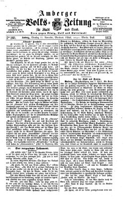 Amberger Volks-Zeitung für Stadt und Land Dienstag 11. November 1873