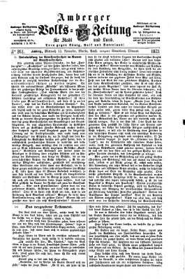 Amberger Volks-Zeitung für Stadt und Land Mittwoch 12. November 1873