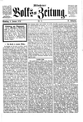 Münchener Volks-Zeitung (Neue freie Volks-Zeitung) Samstag 4. Januar 1873