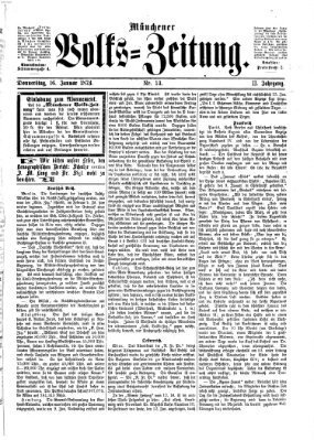 Münchener Volks-Zeitung (Neue freie Volks-Zeitung) Donnerstag 16. Januar 1873