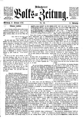 Münchener Volks-Zeitung (Neue freie Volks-Zeitung) Mittwoch 19. Februar 1873