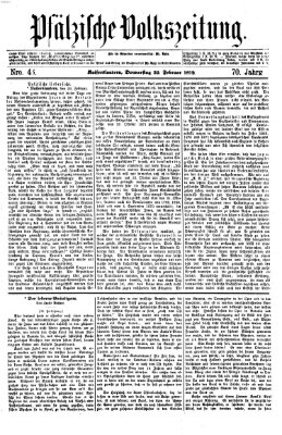 Pfälzische Volkszeitung Donnerstag 22. Februar 1872