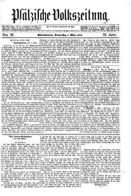 Pfälzische Volkszeitung Donnerstag 7. März 1872
